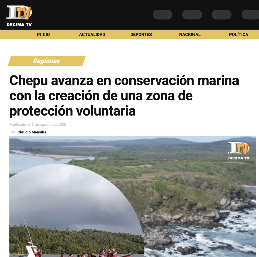 Chepu avanza en conservación marina con la creación de una zona de protección voluntaria
