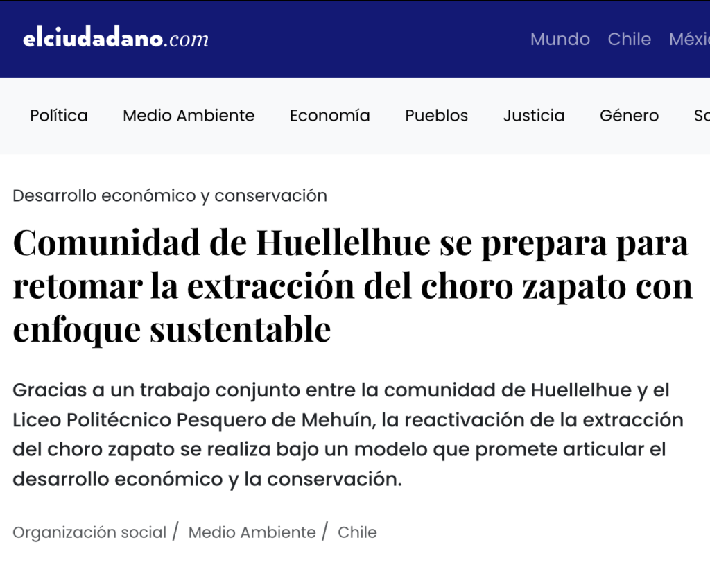 Comunidad de Huellelhue se prepara para retomar la extracción del choro zapato con enfoque sustentable