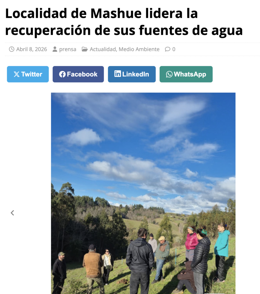 Localidad de Mashue lidera la recuperación de sus fuentes de agua