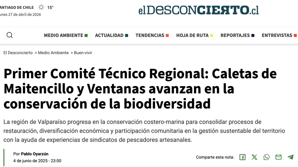 Primer comité técnico regional: caletas de maitencillo y ventanas avanzan en la conservación de la biodiversidad
