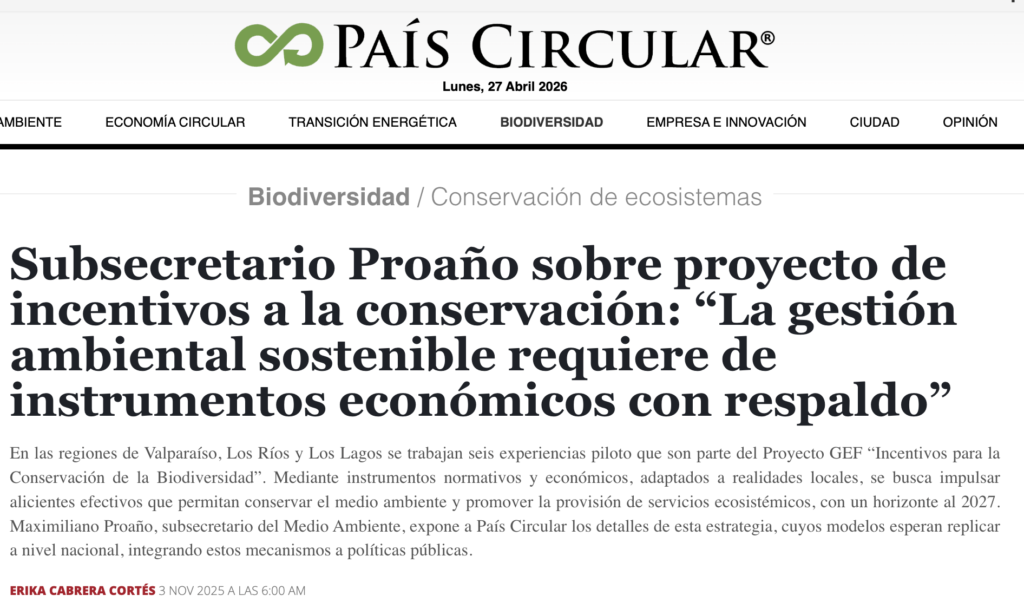 Subsecretario Proaño sobre proyecto de incentivos a la conservación: «La gestión ambiental sostenible requiere de instrumentos económicos con respaldo»