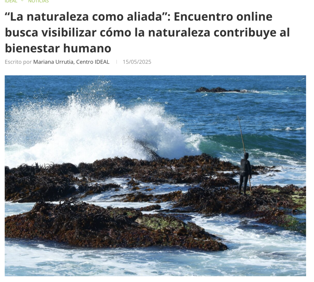 “La naturaleza como aliada”: Encuentro online busca visibilizar cómo la naturaleza contribuye al bienestar humano